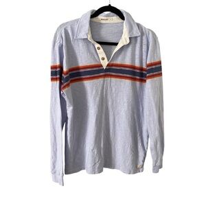 Marine Layer Sky Blue Polo with Stripes